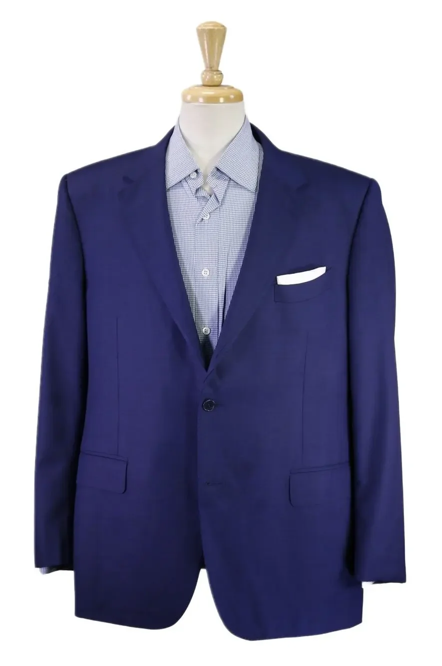 Canali 1934 Royal Blue 2-Btn Wool Blazer Jacket 48R
